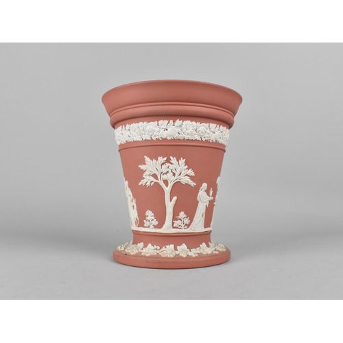 460 - A Large Pink Wedgwood Jasperware Vase, 17cm high