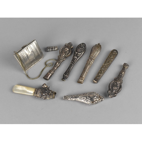 493 - A Collection of Various Silver Handles etc Most with Ornate Decoration