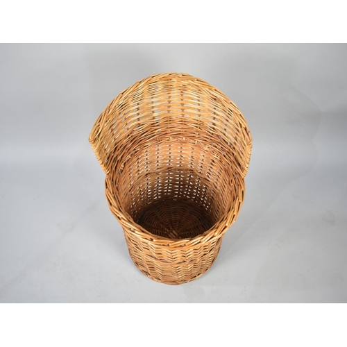 567 - A Wicker Circular Linen Box Stool, 49cms Diameter