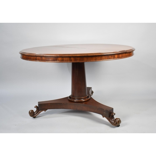 573 - A Late Victorian Snap Top Mahogany Breakfast or Loo Table, 120cms Diameter