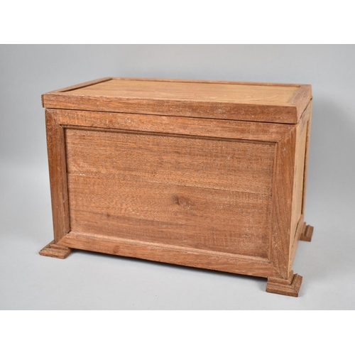 73 - An Early/Mid 20th Century Work Box with Removable Inner Tray, Bracket Feet, 25cms Wide