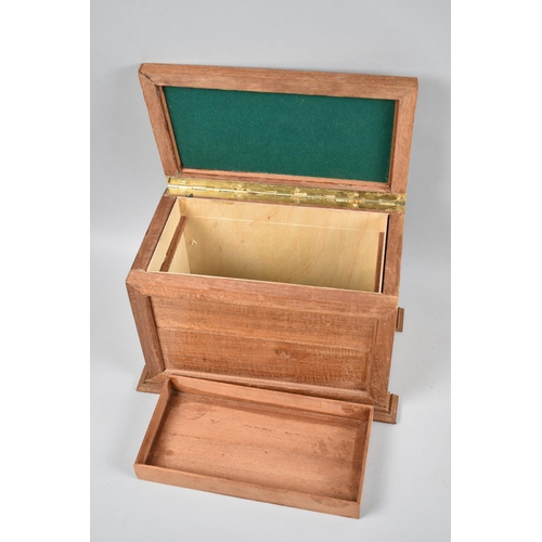 73 - An Early/Mid 20th Century Work Box with Removable Inner Tray, Bracket Feet, 25cms Wide