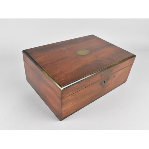 9 - A Late 19th Century Mahogany Work Box, Hinged Lid to Fitted Interior with Removable Tray, 23cms Wide