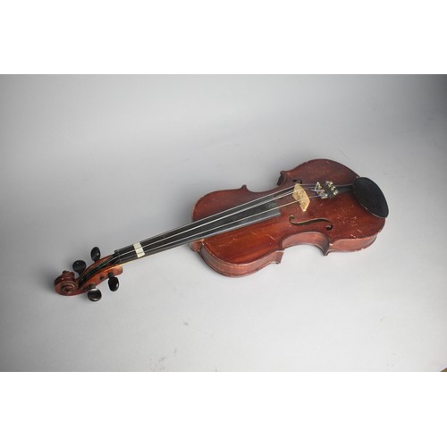 119 - A Vintage Student Violin with Three Bows and Case