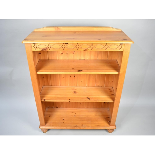 115 - A Modern Pine Three Shelf Open bookcase, 84cms Wide