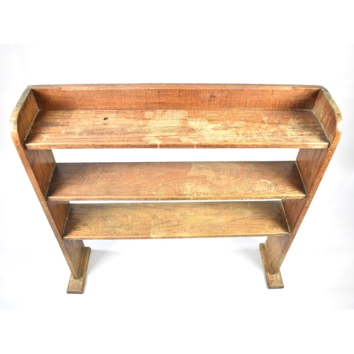 128 - An Edwardian Oak Three Shelf Open Bookcase, 96cms Wide