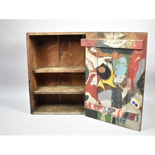 176 - A Vintage Tool Cupboard, 65cms Wide and 77cms High