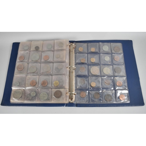 182 - A Ring Binder Coin Album Containing British and Foreign Coins to include Churchill Crown Etc