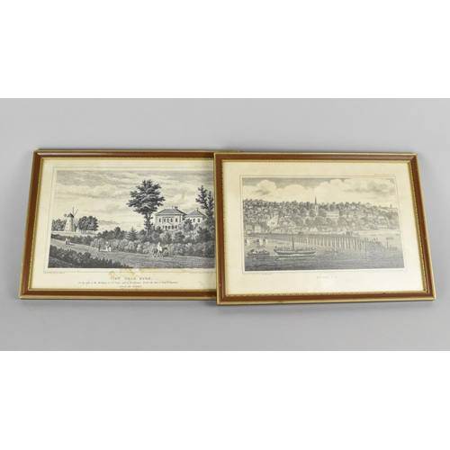 184 - Two Framed Engravings, Views of The Isle of Wight, 23.5x13.5cms