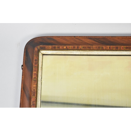 232 - A Late Victorian/Edwardian Inlaid Overmantel Mirror, 96cms by 57.5cms