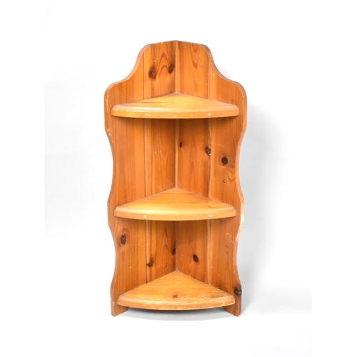 258 - A Modern Pine Three Shelf Corner Unit, 61cm high