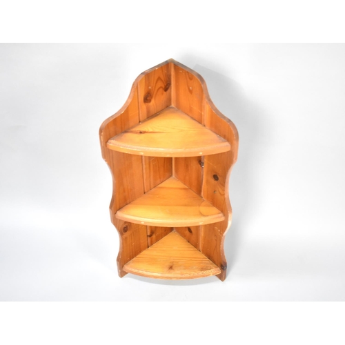 258 - A Modern Pine Three Shelf Corner Unit, 61cm high