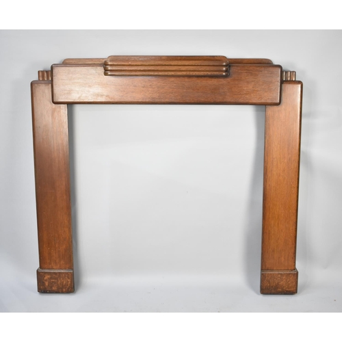 263 - An Art Deco Oak Fire Surround, 137cm wide