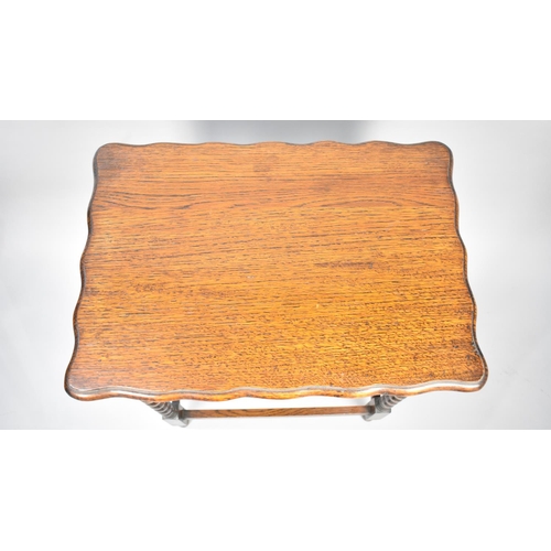 270 - A Mid 20th Century Oak Barley Twist Rectangular Topped Occasional Table, 55cm wide