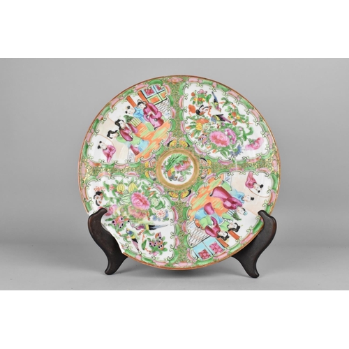 298 - A Chinese Qing Dynasty Famille Rose Plate Decorated in the Usual Manner with Figural and Birds In Fo... 