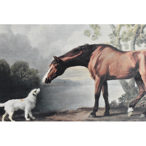 304 - A Gilt Framed Canvas Print After Stubbs, 