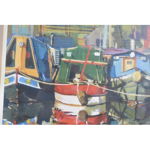 316 - A Framed Print, Canal Scene After Sheldon, 24x29cm