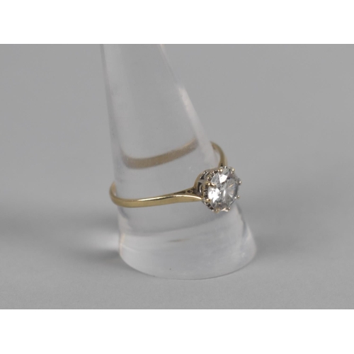 448 - A 9ct Gold Mounted CZ Solitaire Ring, Round Cut Stone Measuring 7.5mm Diameter, in Eight Claw and Sl... 