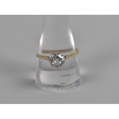 448 - A 9ct Gold Mounted CZ Solitaire Ring, Round Cut Stone Measuring 7.5mm Diameter, in Eight Claw and Sl... 