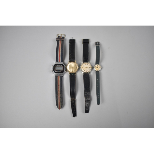 452 - Four Vintage Wrist Watches to include Two Manual Gents Examples, Ingersoll and Timex, a Lanco Ladies... 