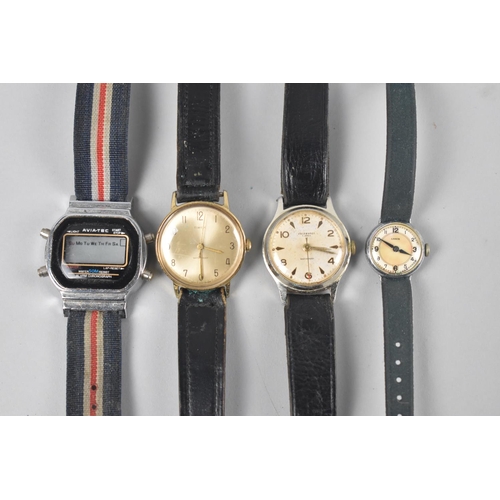 452 - Four Vintage Wrist Watches to include Two Manual Gents Examples, Ingersoll and Timex, a Lanco Ladies... 