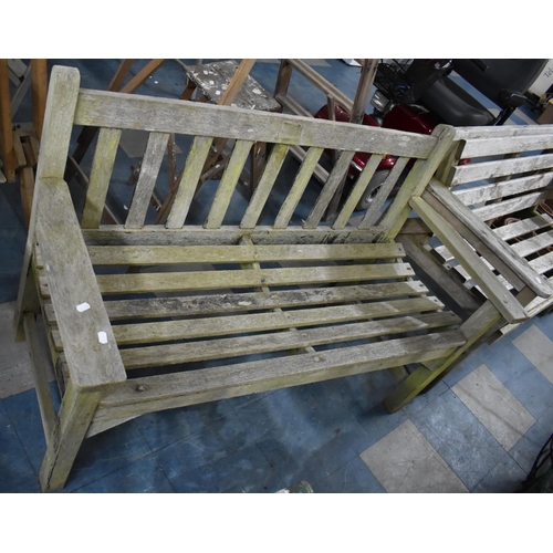 474 - A Wooden Garden Bench, 126cm wide