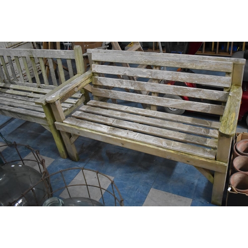 475 - A Wooden Garden Bench, 129cm wide