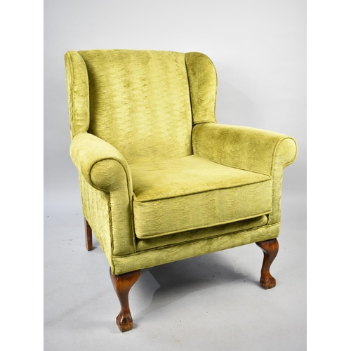 541 - A Mid 20th Century Upholstered Wing Armchair