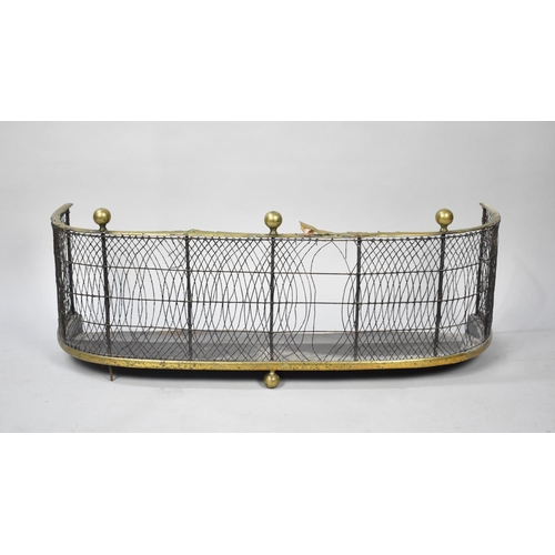 550 - A Late Victorian Brass and Wire Fire Fender, Substantial Condition Issues, 91cm wide