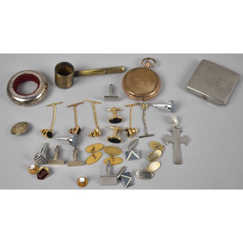 464 - A Collection of Various Jewellery Items to include Gold Plated Pocket Watch Case (AF) Cufflinks, Yar... 