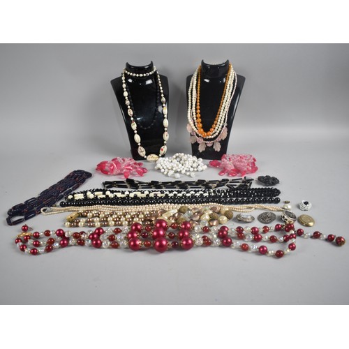 555 - A Collection of Costume Jewellery, Mainly Bead Necklaces