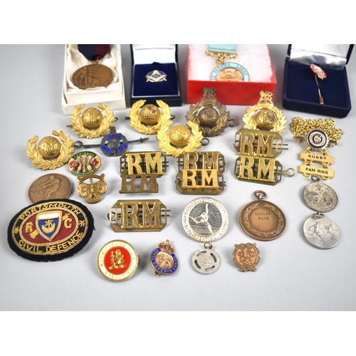 131 - A Collection of Various Military Badges, Masonic Badges, Etc