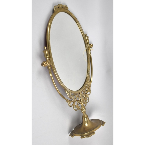 168 - A Mid/Late 20th Century Brass Oval Dressing Table Mirror