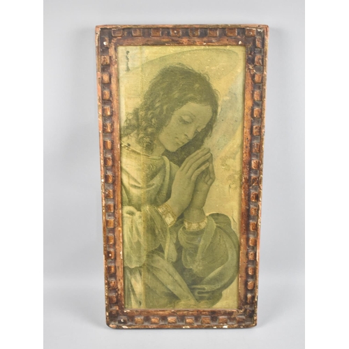 210 - A Plaster Cast of a Framed Religious Picture, 50x26cs