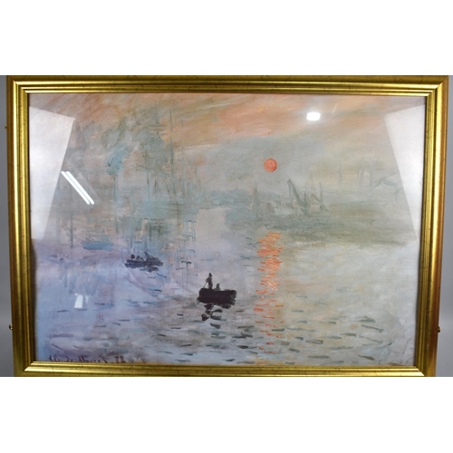 217 - A Large Gilt Framed Monet Print, River Thames, 