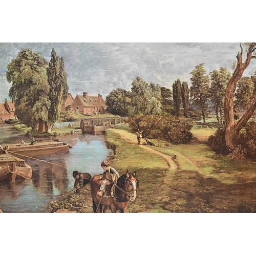 218 - A Large Gilt Framed Print after Constable, 108x58cms