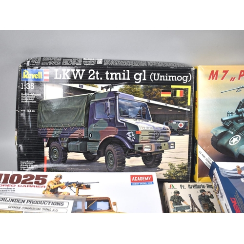 222 - A Collection of Twelve Military Model Kits and Vehicles