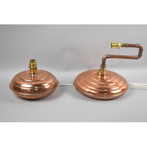 234 - Two Novelty Table Lamps Formed From Copper Bed Warming Pans