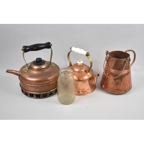 254 - Two Copper and Brass Kettles and a Copper Jug