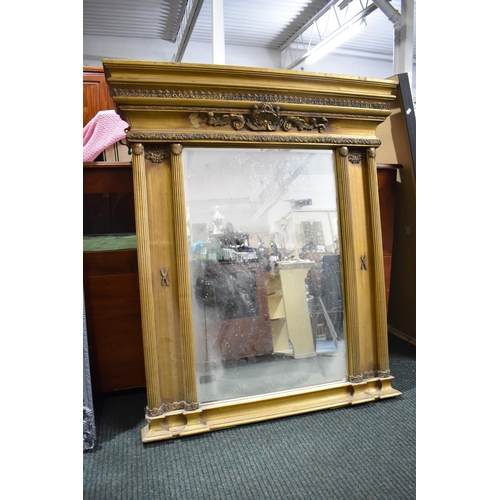 266 - A Reproduction 19th Century Style Gilt Framed Pier Mirror, 107cms by 122cms