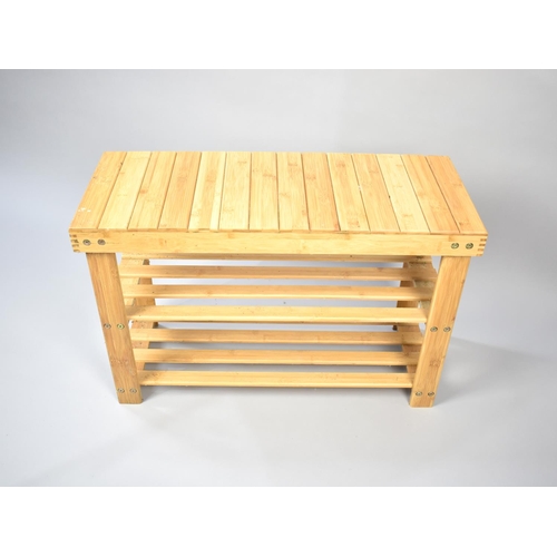 267 - A Modern Pine Two Tier Boot Stand, 70cms Wide