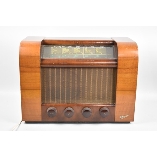 277 - A Marconi Three Band Vintage Walnut Cased Radio, 45.5cms Wide