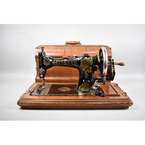 278 - A Manual Cased Jones Sewing Machine