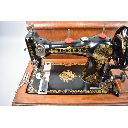 278 - A Manual Cased Jones Sewing Machine