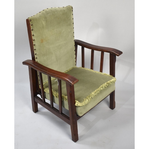 284 - A Mid 20th Century Childs Wooden Framed Armchair with Reclining Seat and Back