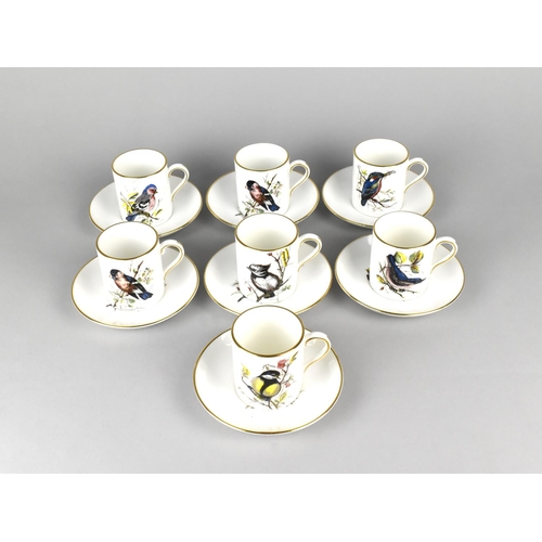 311 - A Hammersley China Coffee Set for Seven Decorated with Birds