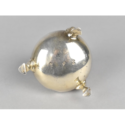 411 - A Victorian Silver Salt of Circular Body Form Raised on Three Down Swept Cabriole Legs with Hoof Fee... 