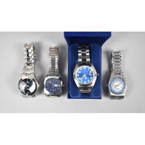 456 - A Collection of Four Vintage Stainless Steel Cased Wrist Watches to include Timex, Imado Automatic, ... 