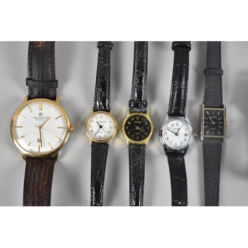 458 - A Large Collection of Vintage and Later Wrist Watches to include Citron, Accurist, Timex Etc