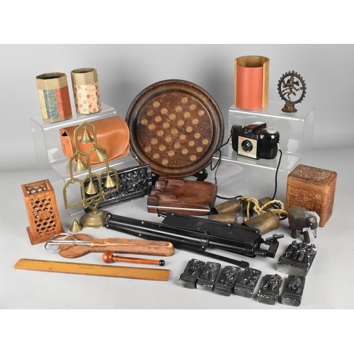 488 - Two Boxes of Various Items to Include Treen Sundries, Vintage Camera, Ceramics etc